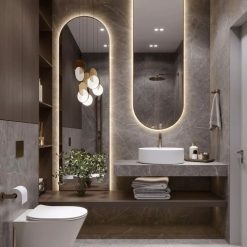 Full Nội Thất Phòng Tắm Màu Xám